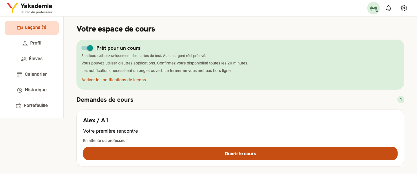 Disponibilité et demandes